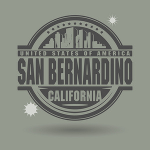 邮票或带有文本圣贝纳迪诺，加利福尼亚州内的标签