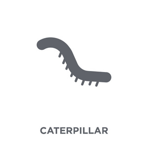 卡特彼勒图标。卡特彼勒设计理念来自农业农业和园艺系列。简单的元素向量例证在白色背景