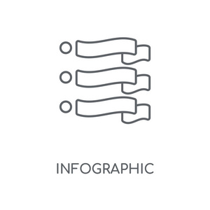 信息图线性图标。信息图概念笔画符号设计。薄的图形元素向量例证, 在白色背景上的轮廓样式, eps 10