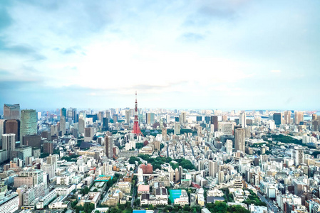 东京塔, 日本通信和观察塔。这是日本最高的人工结构, 直到 2010, 新东京 Skytree 成为日本最高的建筑。