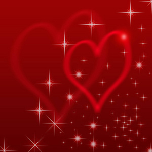 红色背景红色心脏为情人节