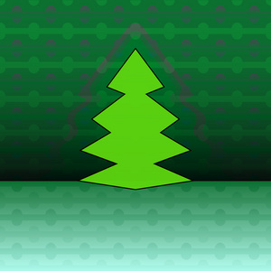 锋利的圣诞树上绿色的线性图案背景