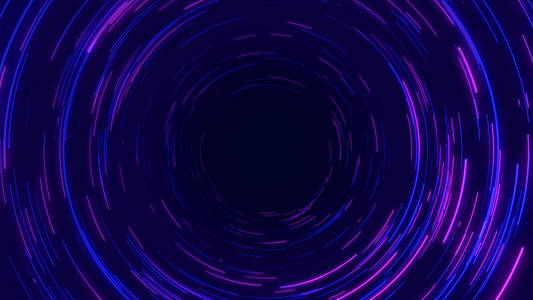 蓝色和紫色抽象圆径向线背景。数据流。光纤。运动效果。背景