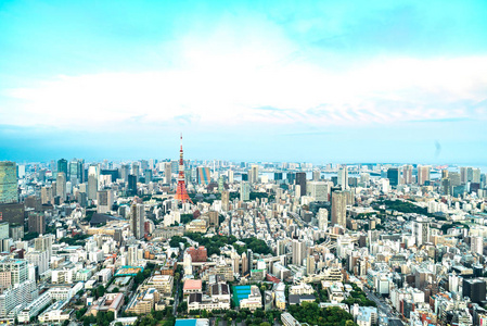 东京塔, 日本通信和观察塔。这是日本最高的人工结构, 直到 2010, 新东京 Skytree 成为日本最高的建筑。