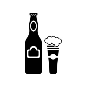 啤酒图标矢量隔离在白色背景, 啤酒透明标志, 啤酒符号