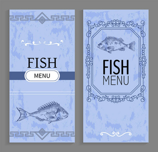 鱼线剪影海鲜菜单