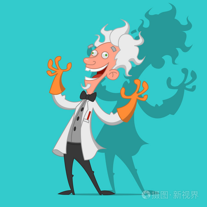 摄图新视界 插画 人物 疯狂科学家.eps