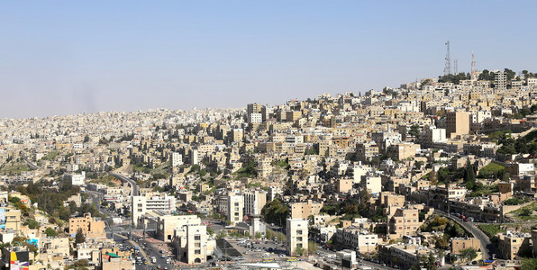 安曼的天际线，Jordan，中东地区的视图