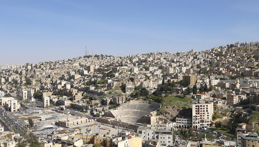 安曼的天际线，Jordan，中东地区的视图