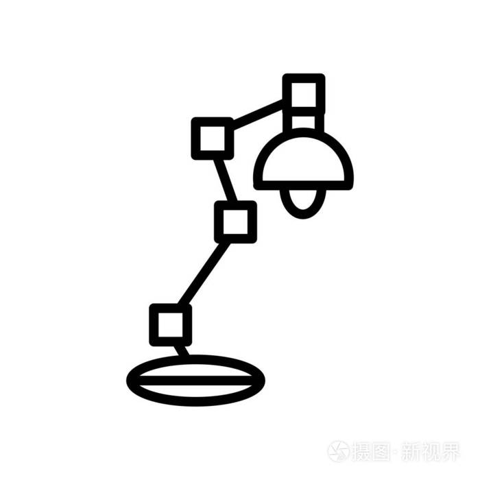 台灯图标矢量隔离在白色背景台灯透明标志线条和轮廓元素的线性样式
