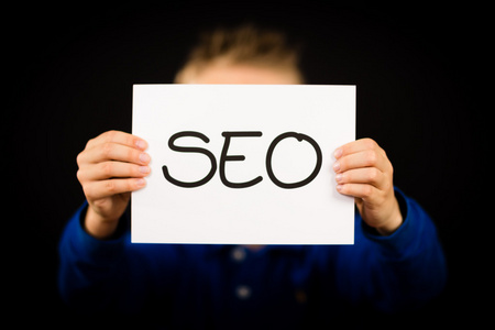 持有 Seo 标志的人插画