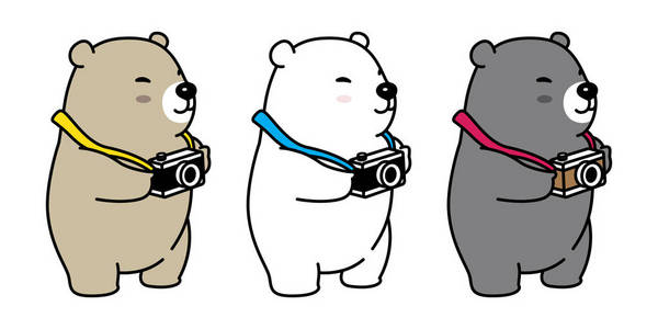 熊矢量北极熊图标徽标熊猫插图相机字符卡通