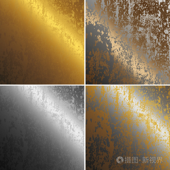 生锈的金属铜金银集合