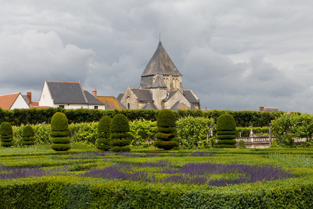 花园和在法国卢瓦尔河谷城堡 de villandry