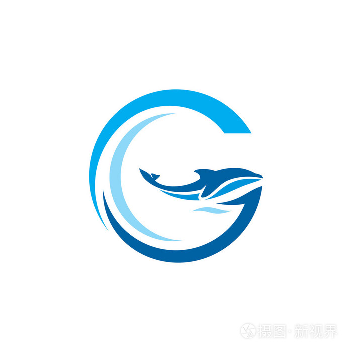 标志字母 g 海豚