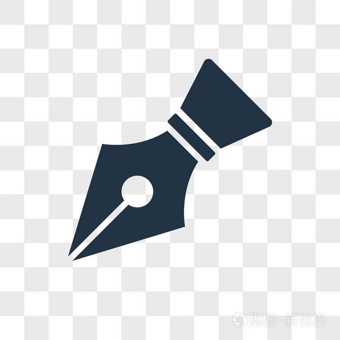 钢笔矢量图标在透明背景上隔离, 钢笔标志设计