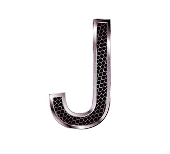 金属字体。字母 j