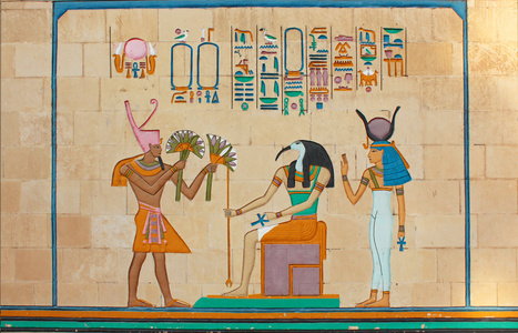 古埃及的象形文字雕刻  法老艺术画作