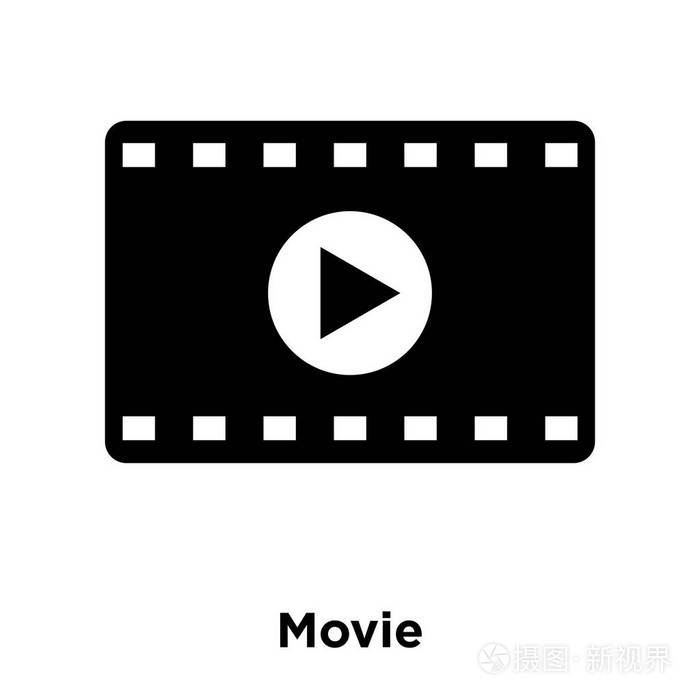 电影图标矢量被隔离在白色背景上, 标志概念的电影标志在透明背景