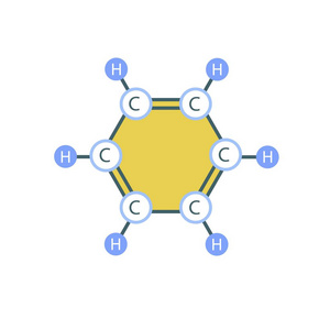 苯分子图标, 扁平风格