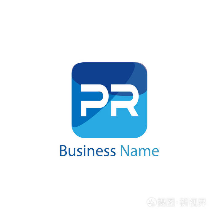 初始字母 pr 徽标模板设计