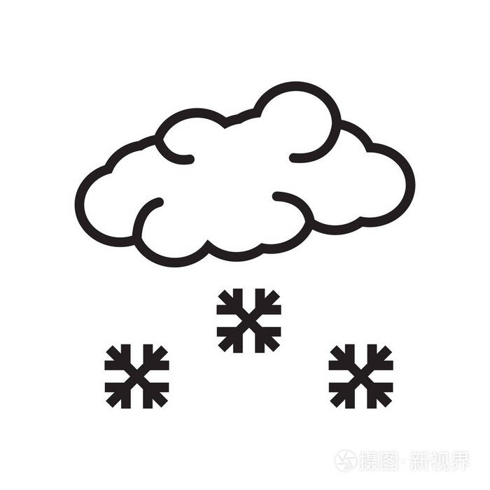 雪图标矢量符号和符号在白色背景下被隔离 雪标志概念