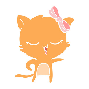 平彩风格动画片猫与弓头