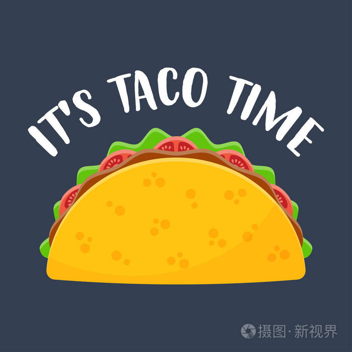 taco墨西哥西哥背景矢量图矢量墨西哥炸玉米饼, 卡通食物食物图标塔可