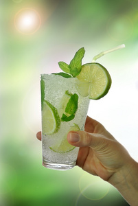 glass mojito 鸡尾酒