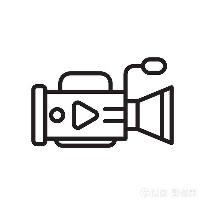 视频录像机图标矢量符号和符号在白色背景下被隔离录像机徽标概念
