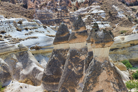 在 capadocia 的岩石群