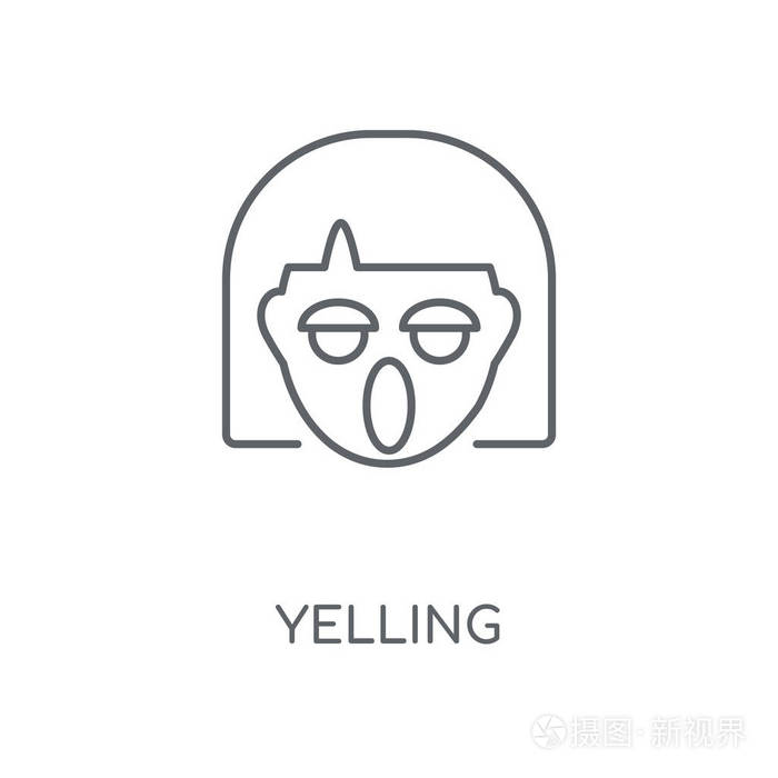 大喊大叫的概念笔画符号设计.