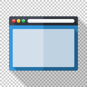 平面样式的程序窗口图标, 在透明背景上有长长的阴影