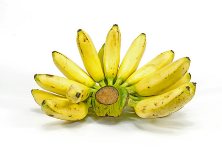 白色背景上的香蕉泰国水果
