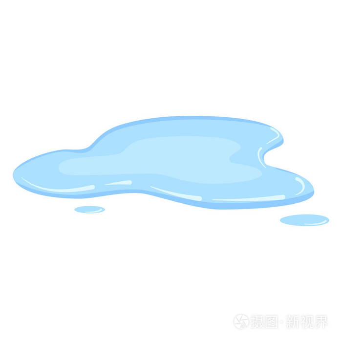 水坑, 液体, 矢量, 卡通风格, 孤立, 插图, 在白色背景