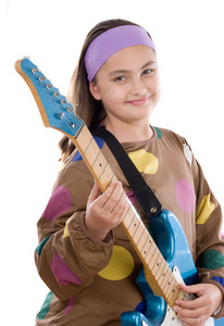 女孩时尚惠特电吉他