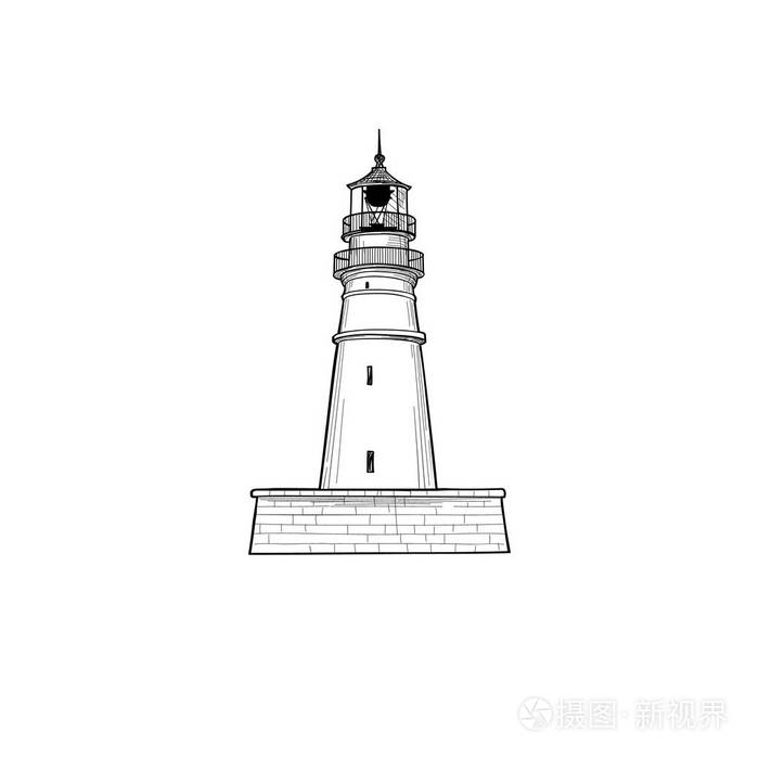 灯塔图标, 手绘素描符号灯塔塔