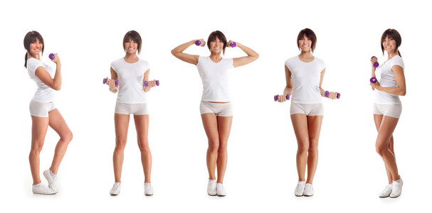 年轻又健康的妇女锻炼程序