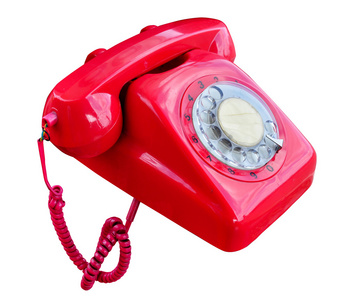 红色的旋转式电话