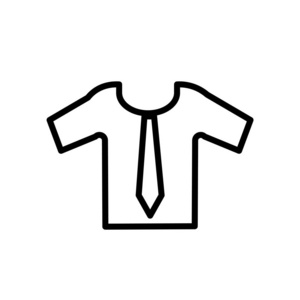 衣服图标矢量被隔离在白色背景, 衣服透明符号, 线条或线形符号, 元素设计的轮廓风格