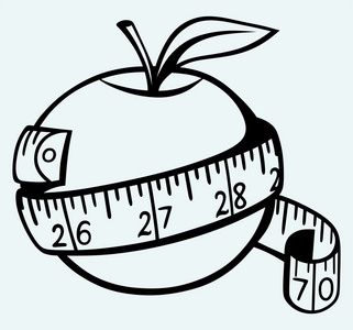 苹果和测量胶带
