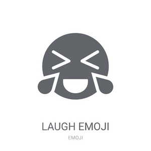 笑表情符号。时尚笑标志的概念上的白色背景从表情符号收藏。适用于web应用移动应用和打印媒体