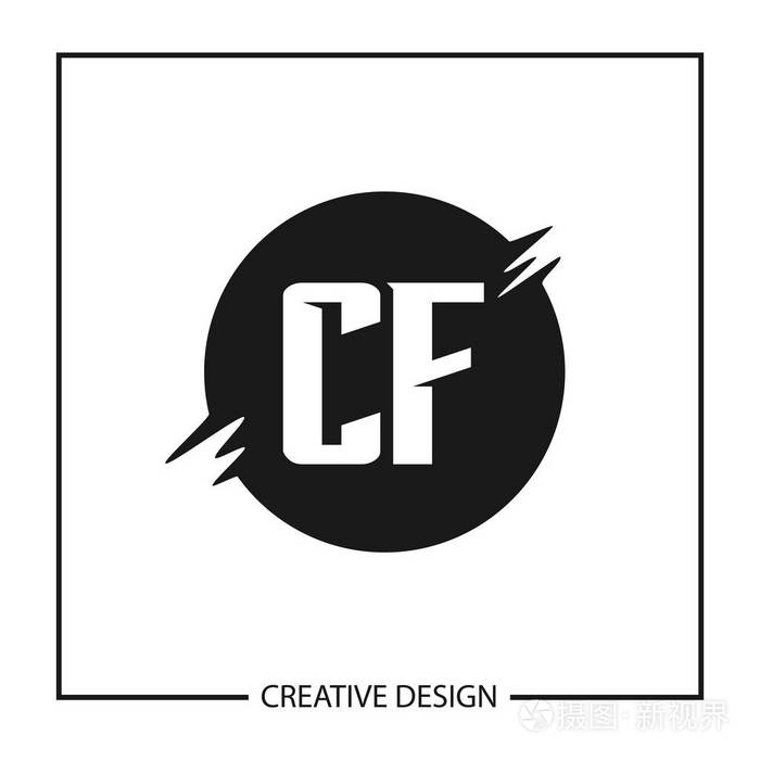初始字母 cf 徽标模板设计