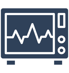 ecg, ecg 机器隔离向量图标, 可以很容易地编辑在任何大小或修改