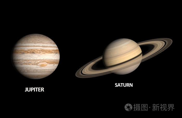 行星木星和土星planeten jupiter und saturn