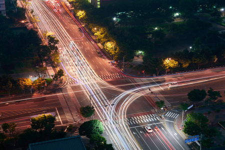 政府复杂站十字路口夜景, 大田, 在韩国