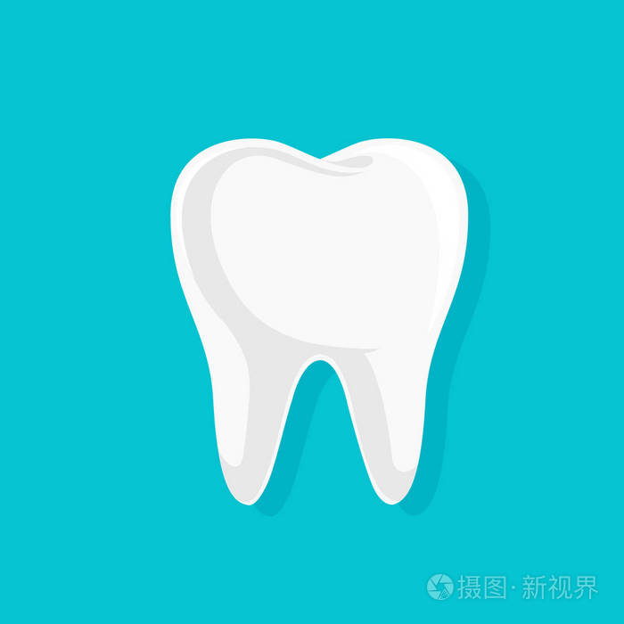 牙科护理的概念.图标设计.在蓝色背景上隔离的矢量插图