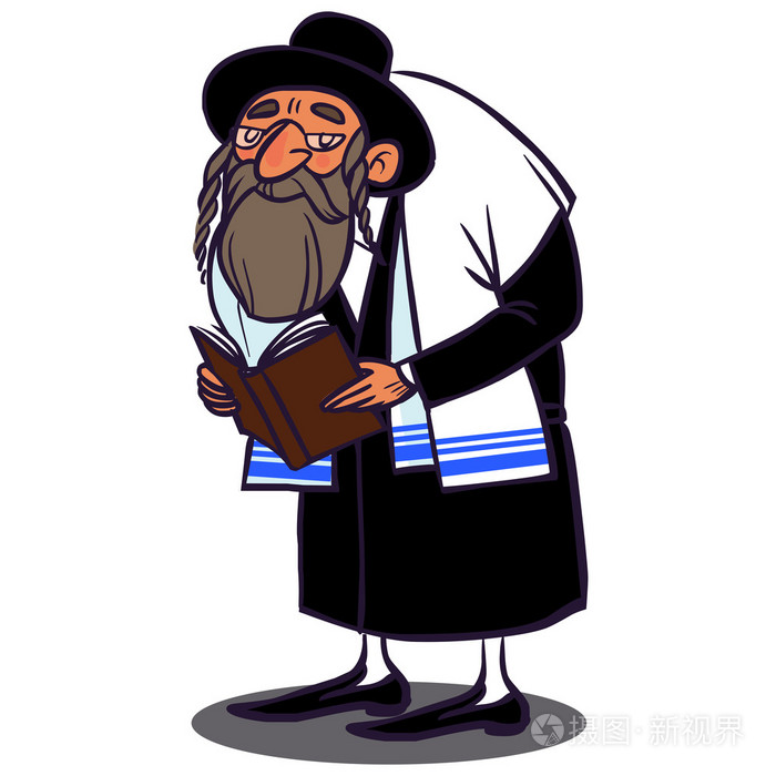 有趣的矢量卡通创辉犹太人