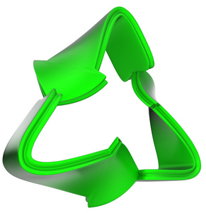 回收的概念 孤立的绿色回收符号