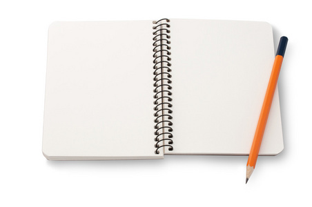 空白记事本和一支铅笔